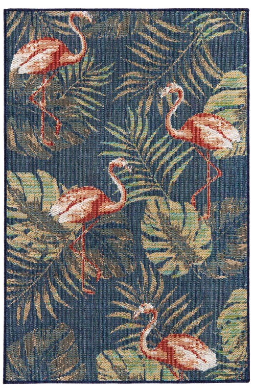 Ridgway · Floral / botanical Outdoor Rug, navy