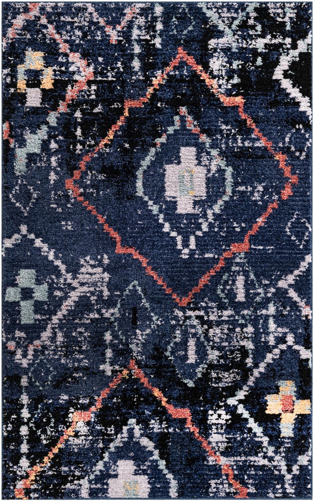 5' x 8' Burr · Abstract rug, navy