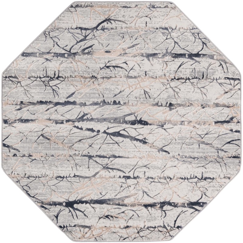 5' 3 x 5' 3 Zane · Lines rug, gray