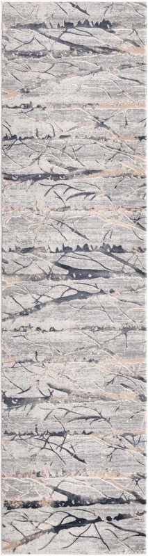 2' x 6' Zane · Floral / botanical rug, gray