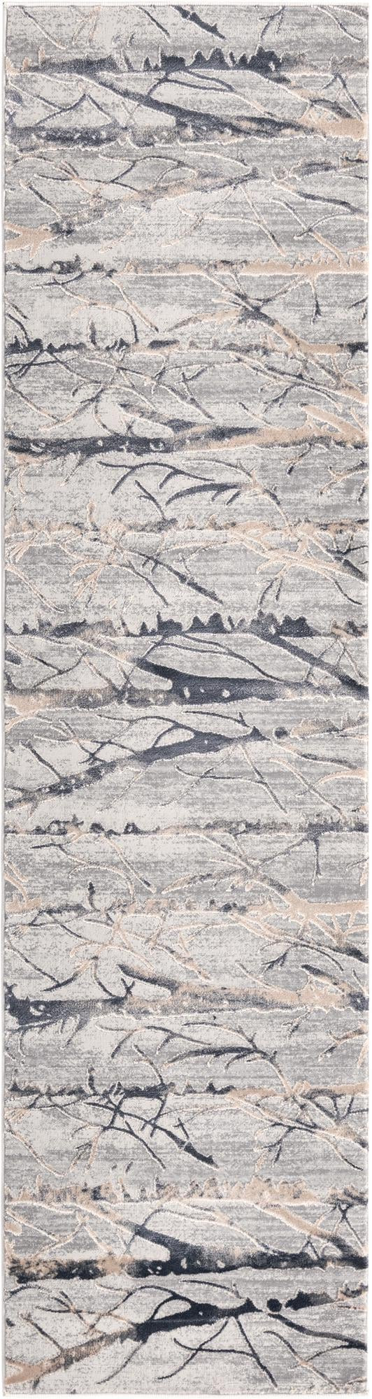 2' x 6' Zane · Floral / botanical rug, gray
