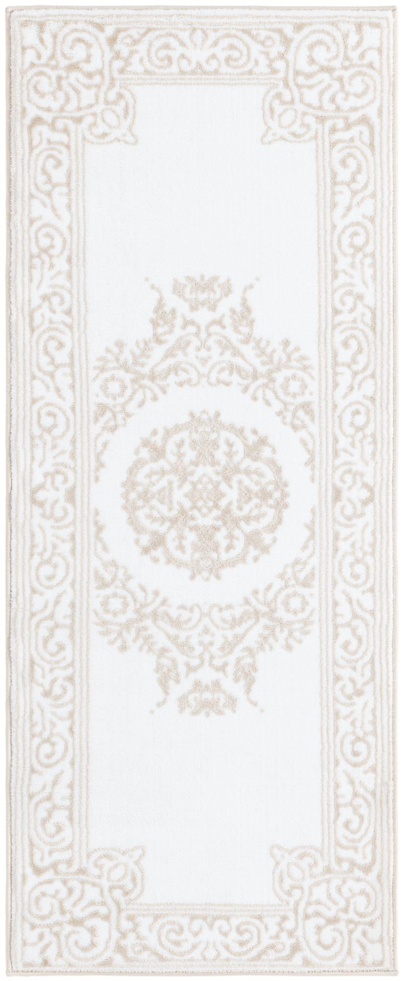 2' x 5' Thistle · Border rug, snow white