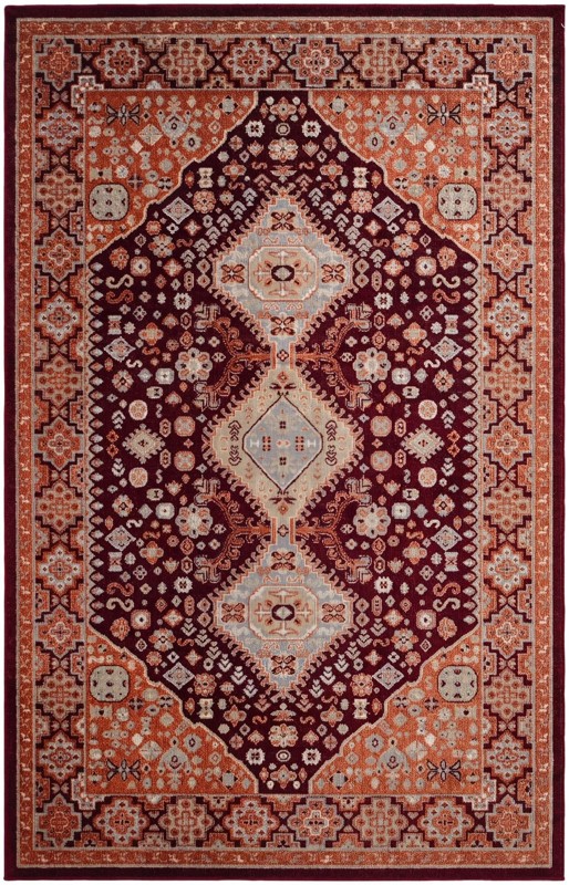 5' 3 x 8' Middlebury · Medallion Washable Rug, burgundy and terracotta