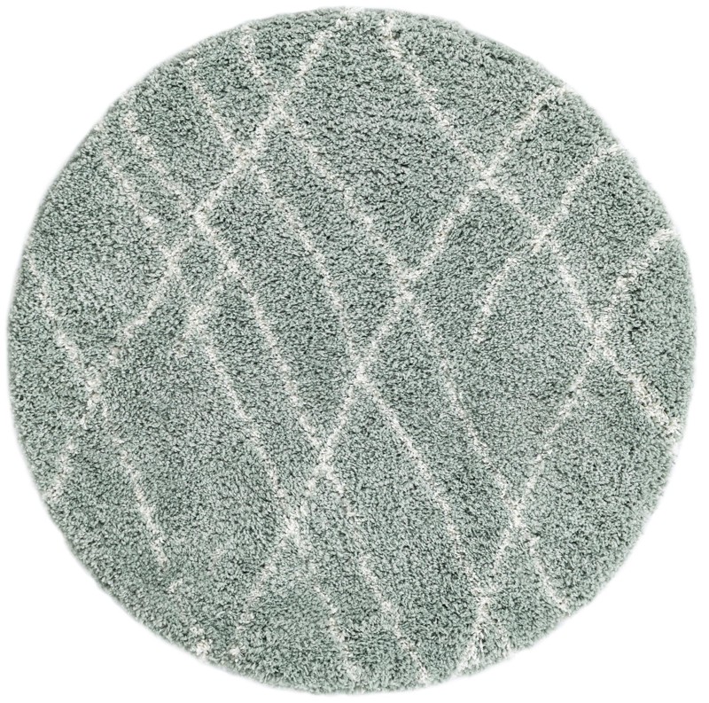 4' x 4' Clearbrook · Diamond Shag Rug, sage green