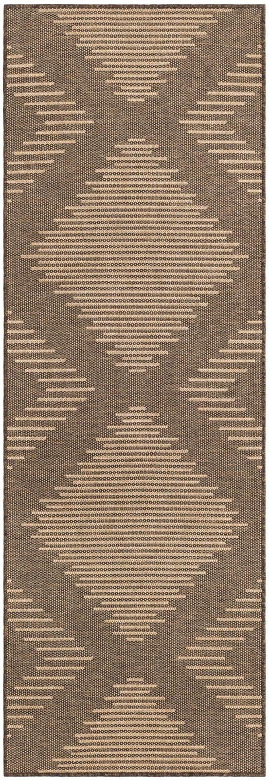 2' 7 x 8' Alger · Geometric diamond rug, brown and natural