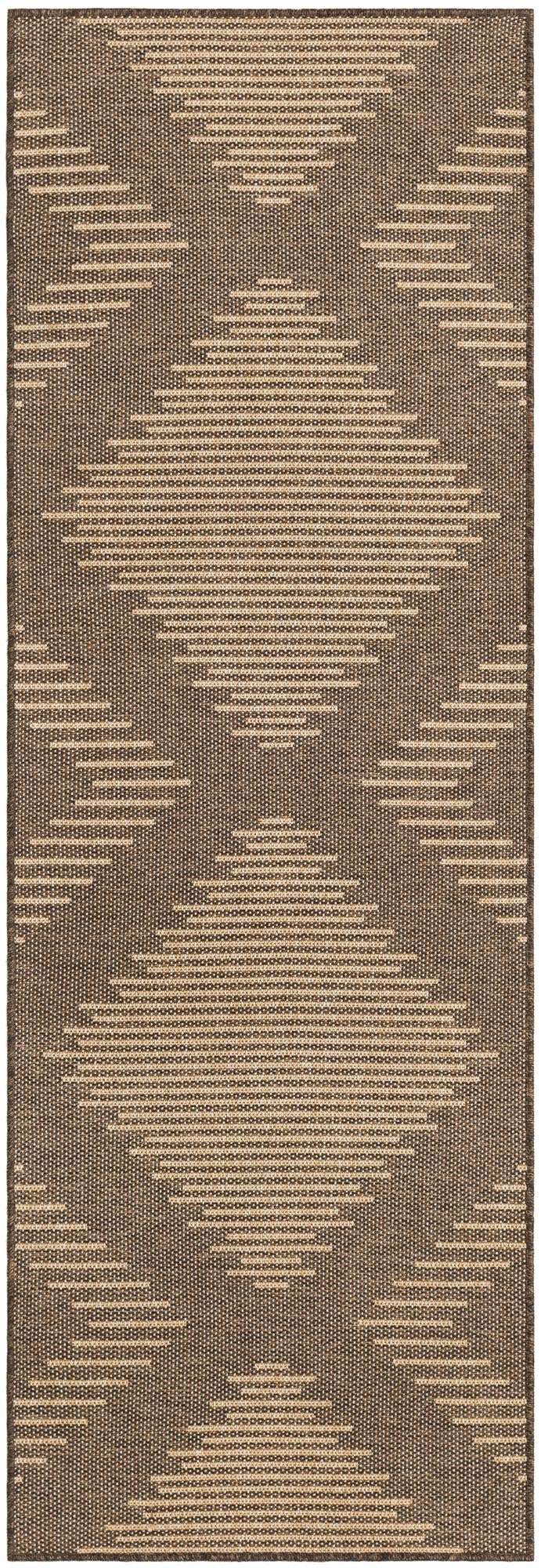 2' 7 x 8' Alger · Geometric diamond rug, brown and natural