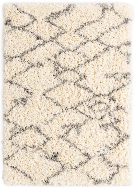 4' x 6' Bramblewood · Diamond shag rug, pearl and gray