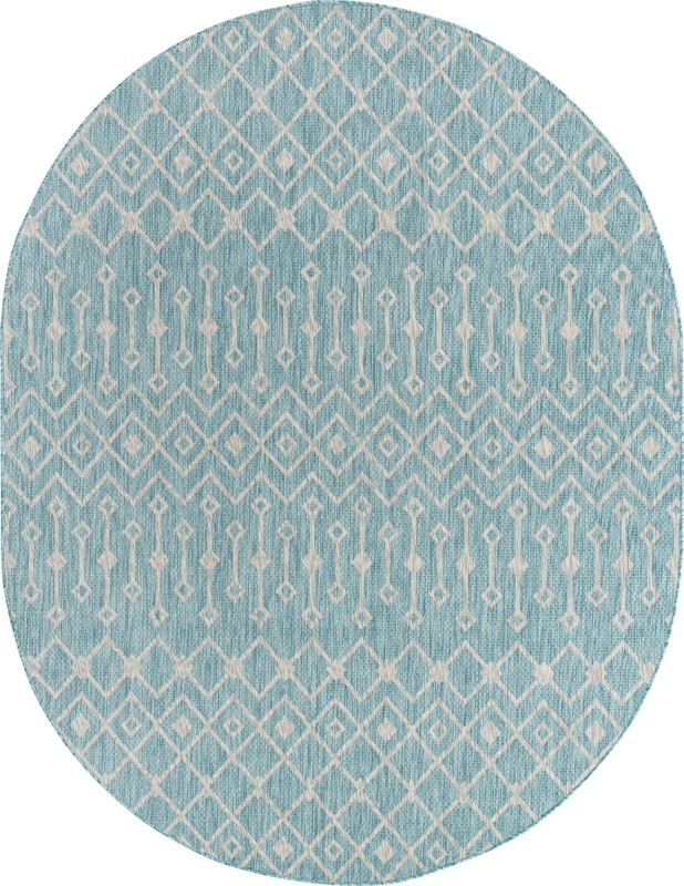 7' 10 x 10' Kearney · Diamond Outdoor Rug, aqua