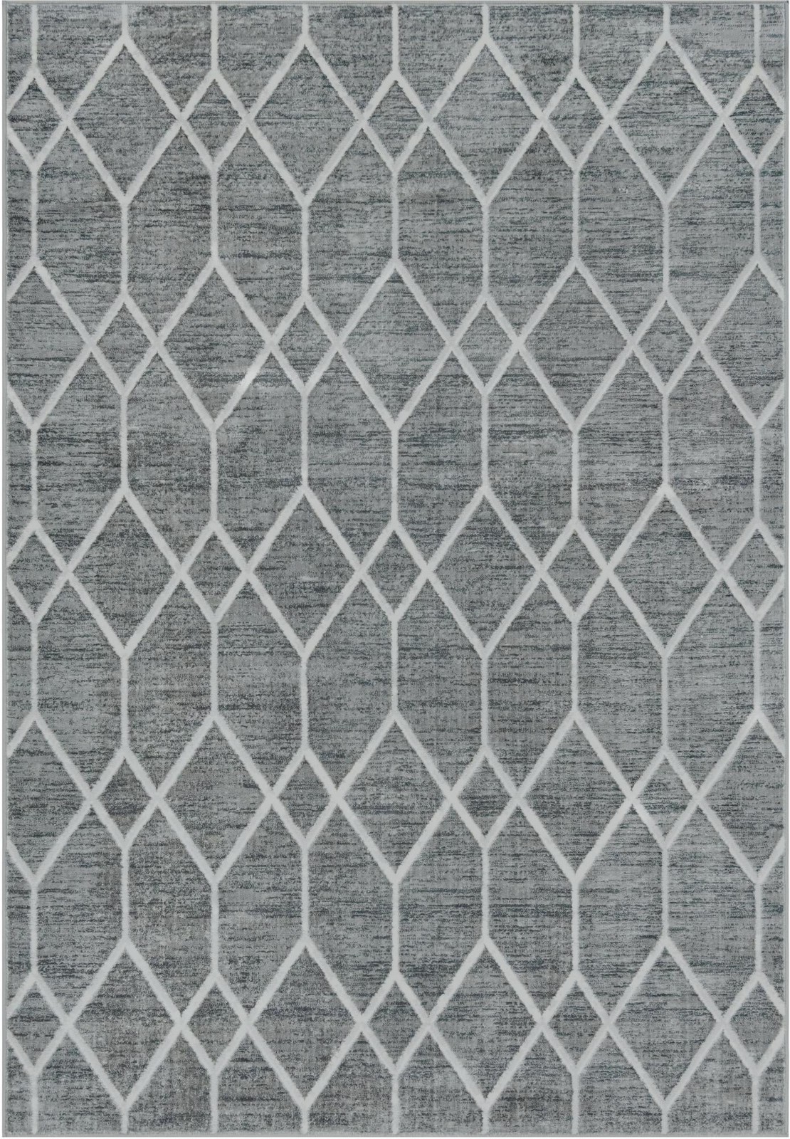 6' x 9' Thatcher · Diamond rug, grey