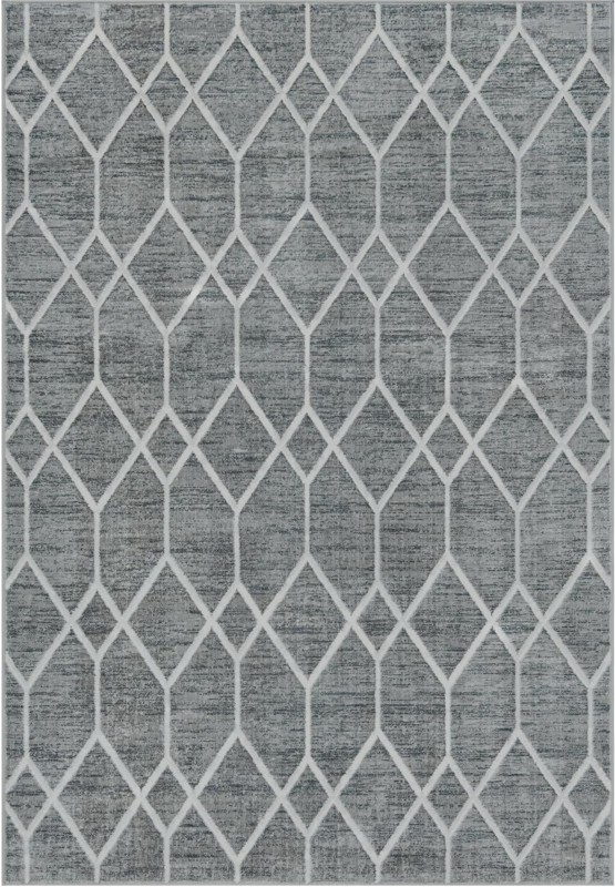 6' x 9' Thatcher · Diamond rug, grey