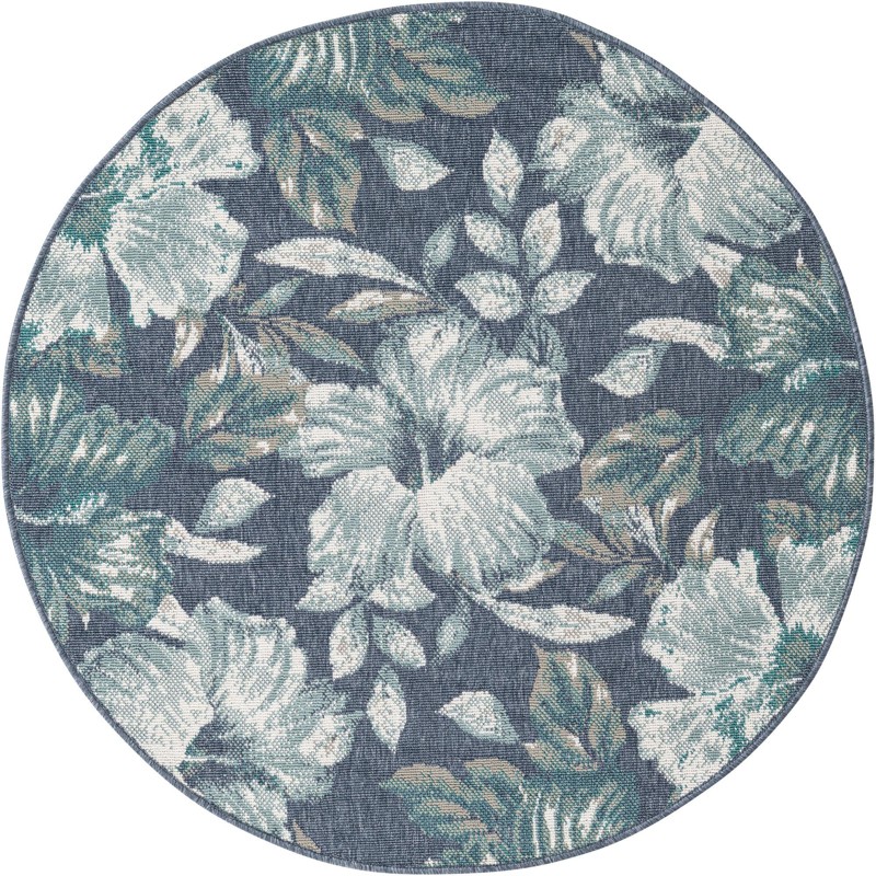 Bickford · Floral / botanical Outdoor Rug, blue