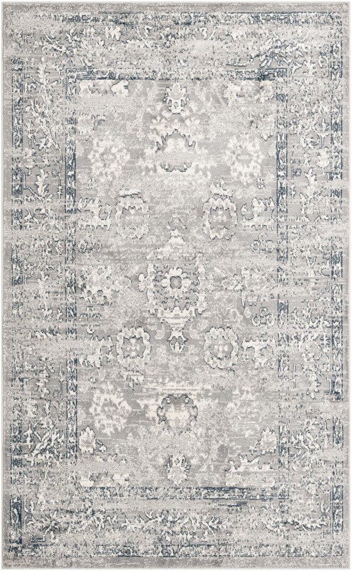 Appleby · Distressed traditional rug, gray and ivory