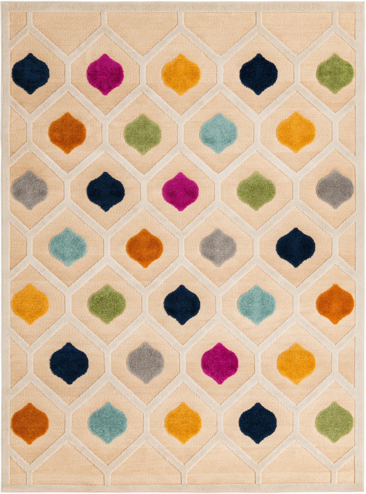7' x 10' Raleigh · Geometric Outdoor Rug, beige