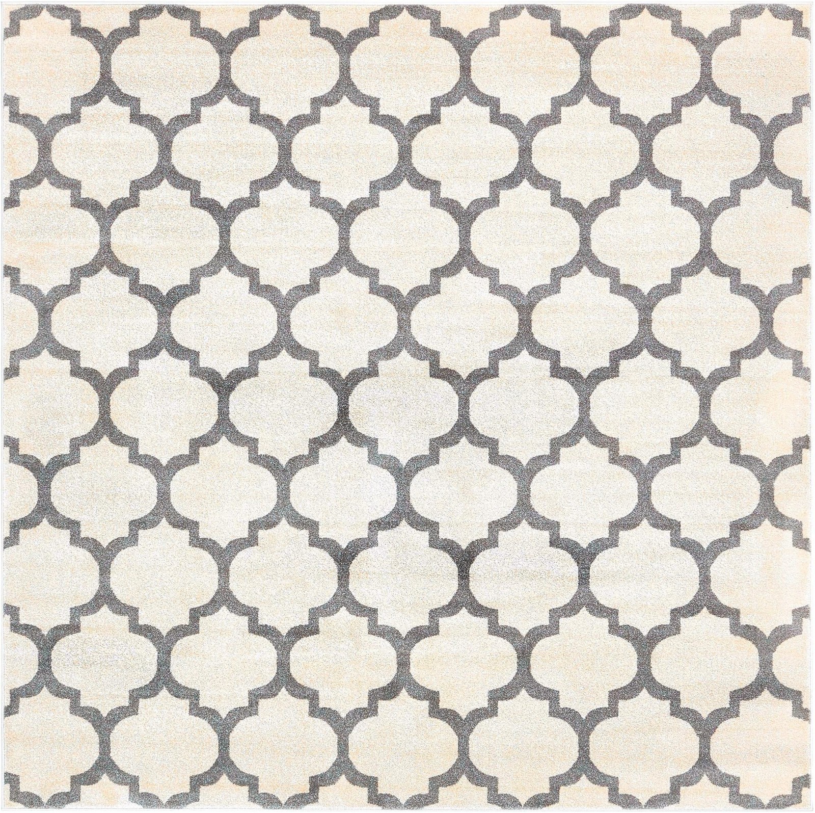 7' 10 x 7' 10 Arkwright · Trellis rug, beige and gray