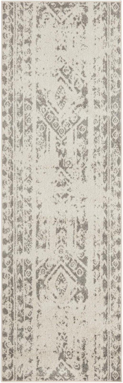 2' 7 x 10' Underhill · Border rug, ivory and gray
