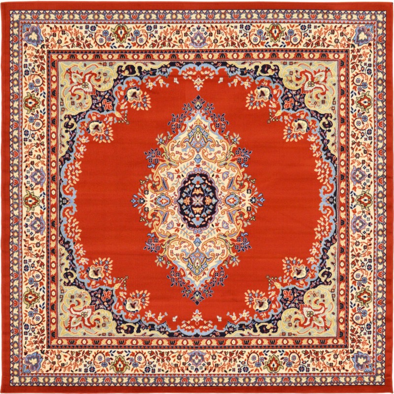7' 10 x 7' 10 Bingham · Border rug, terra
