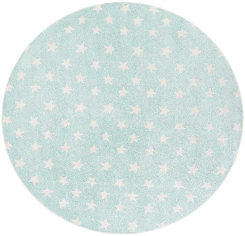 7' 10 x 7' 10 Dorsey · Star rug, light blue and ivory
