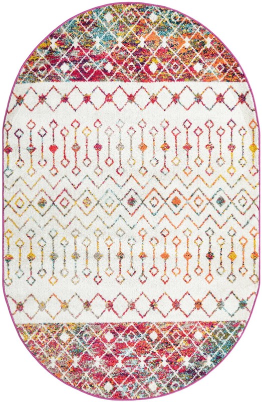 5' 3 x 8' Vernon · Geometric tribal rug, ivory multi