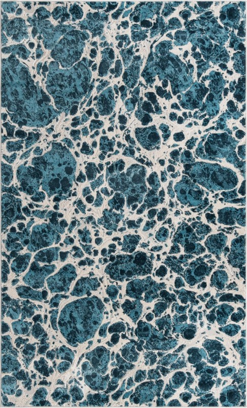 5' x 8' Lionel · Abstract rug, blue