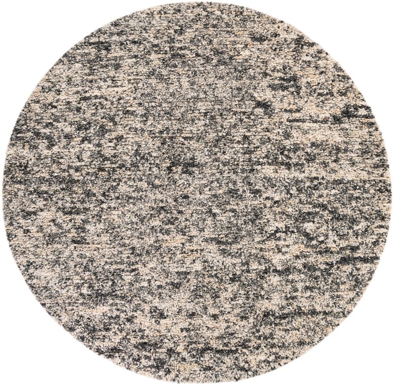 10' x 10' Powell · Abstract Wool Shag Rug, salt and pepper