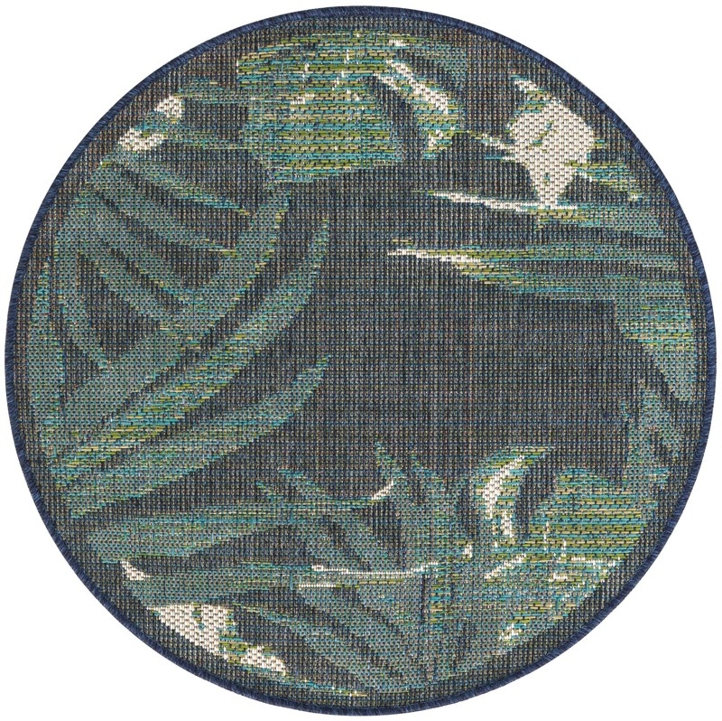 Allington · Floral / botanical Outdoor Rug, navy