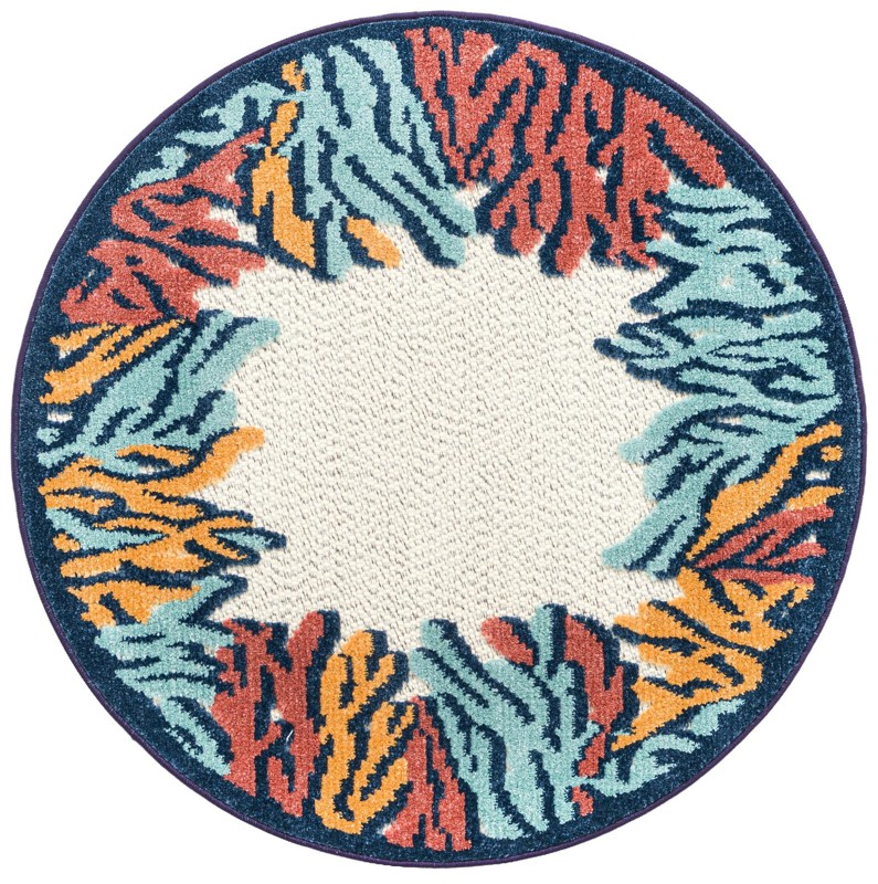 3' 3 x 3' 3 Ely · Border Outdoor Rug, multi