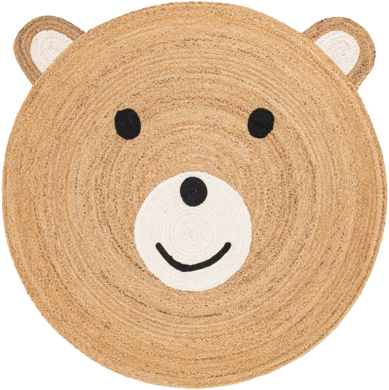 5' 1 x 5' 1 Godwin · Pictoral Braided Jute Rug, natural and white