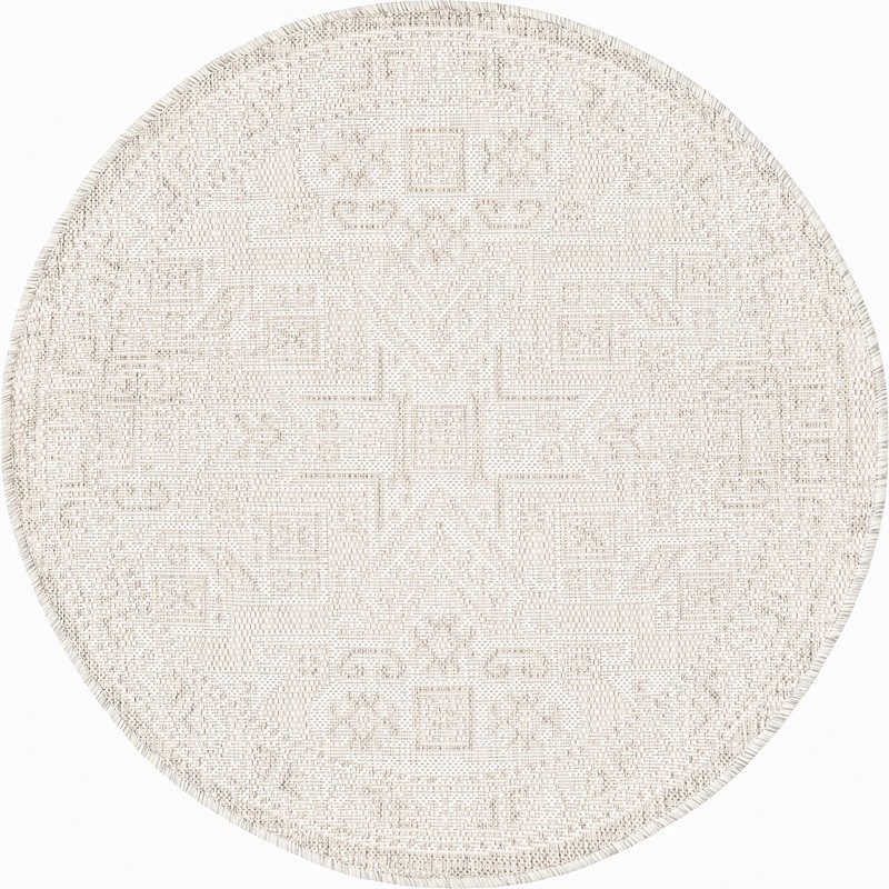 3' x 3' Estuary · Geometric Outdoor Rug, light gray