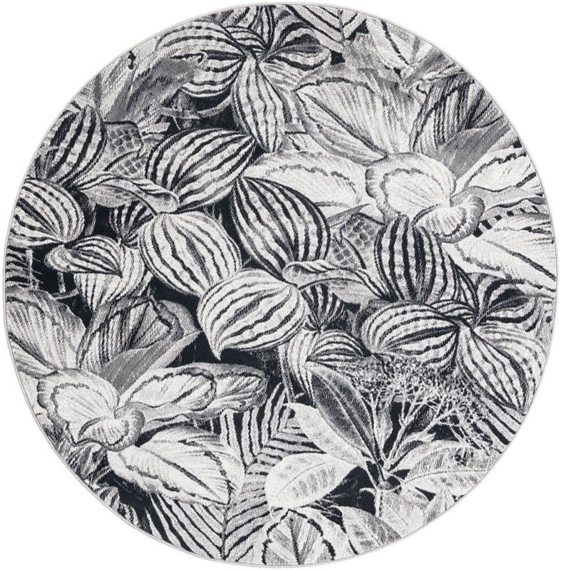 5' 3 x 5' 3 Herrick · Border rug, charcoal