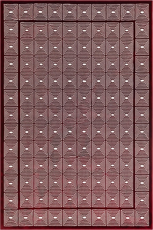 Atwood · Border rug, burgundy red
