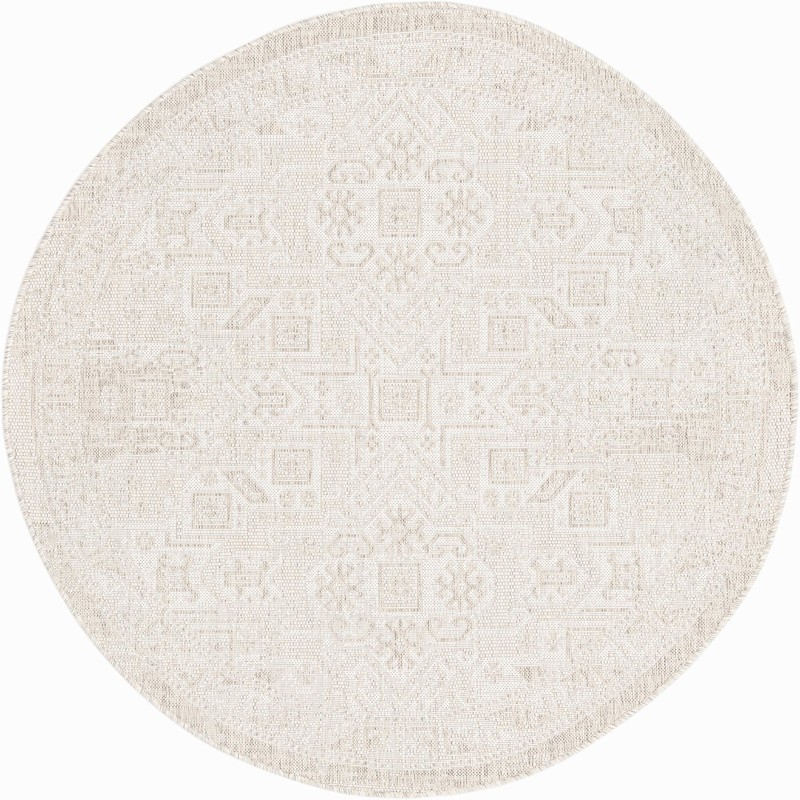 5' 3 x 5' 3 Estuary · Geometric Outdoor Rug, light gray