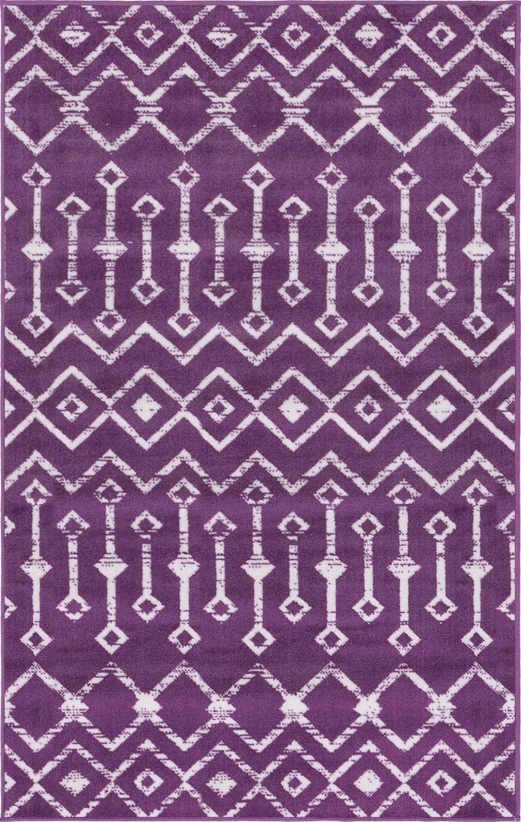 3' x 5' 3 Dudley · Chevron rug, violet
