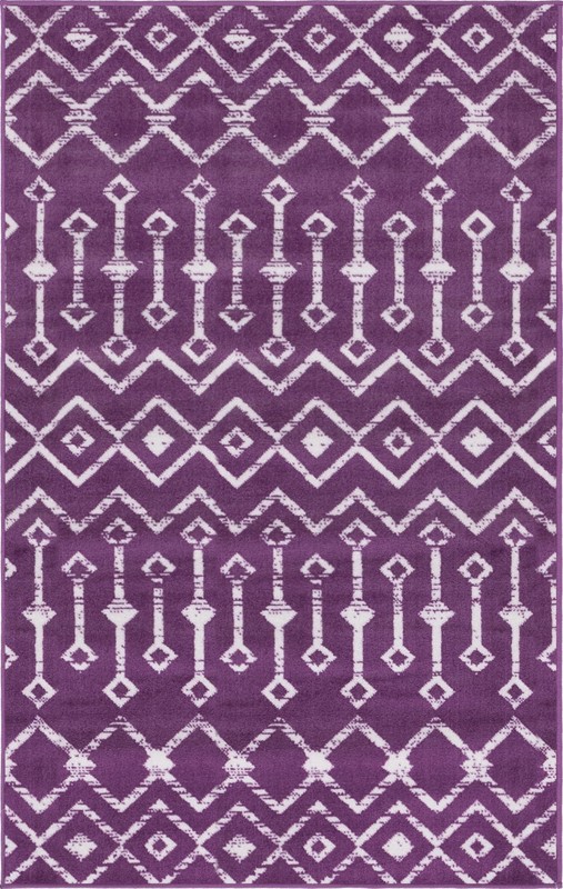 3' x 5' 3 Dudley · Chevron rug, violet
