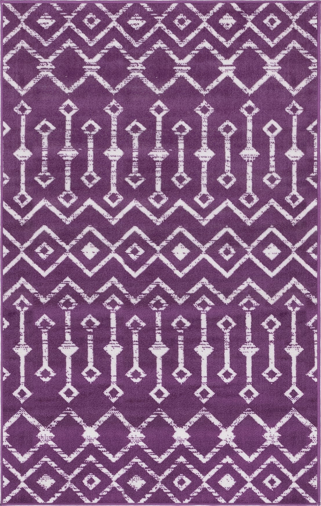 3' x 5' 3 Dudley · Chevron rug, violet