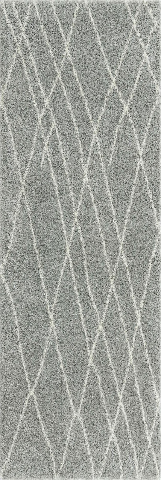 2' x 6' 7 Clearbrook · Lines Shag Rug, cloud gray
