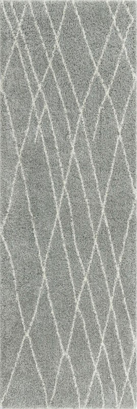 2' x 6' 7 Clearbrook · Lines Shag Rug, cloud gray