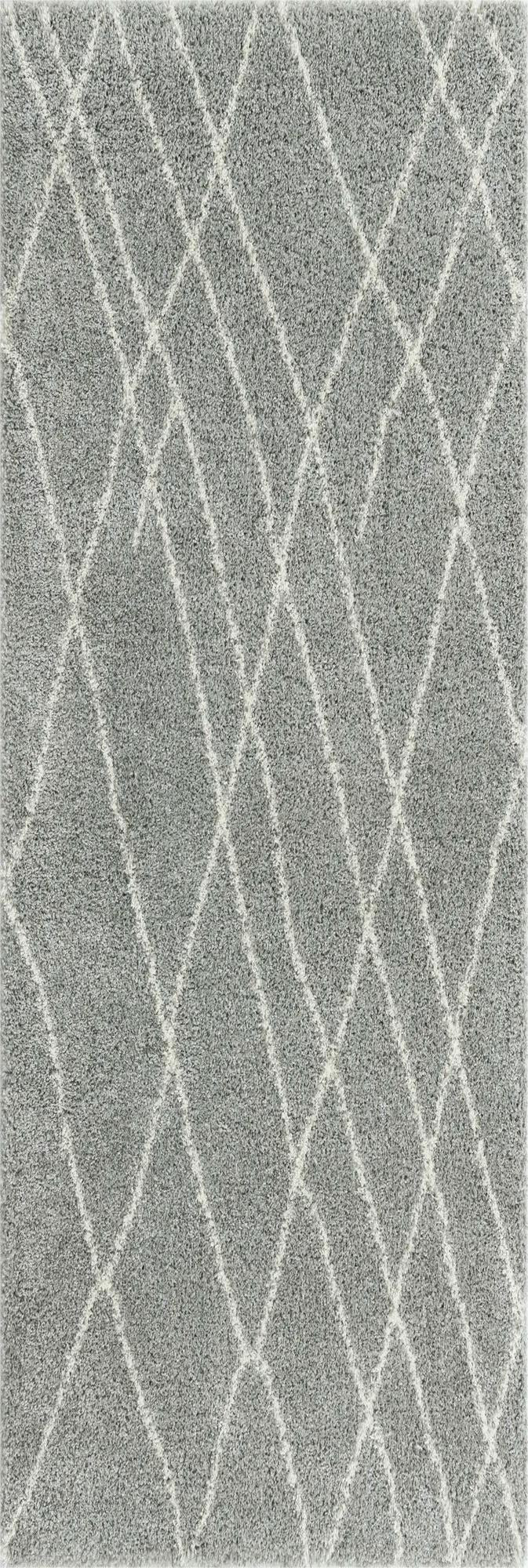 2' x 6' 7 Clearbrook · Lines Shag Rug, cloud gray