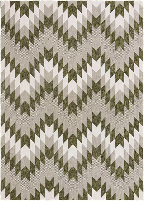 10' x 14' Morrell · Chevron Outdoor Rug, green