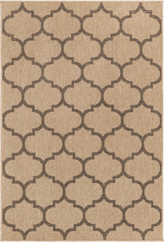 4' x 6' Flora · Lattice rug, natural and brown