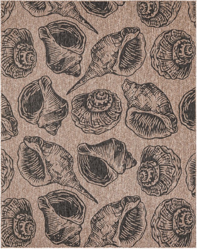 7' 10 x 10' Arcata · Pictoral Outdoor Rug, brown and black