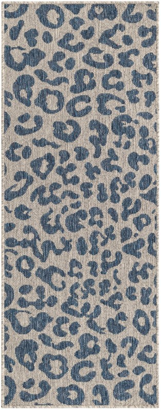2' x 5' Cardamom · Animal print Outdoor Rug, blue