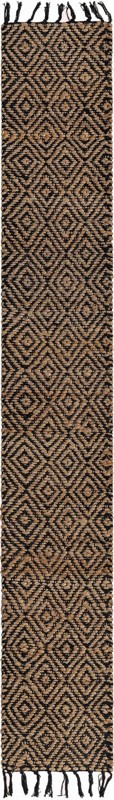 Holland · Diamond Braided Jute Rug, black
