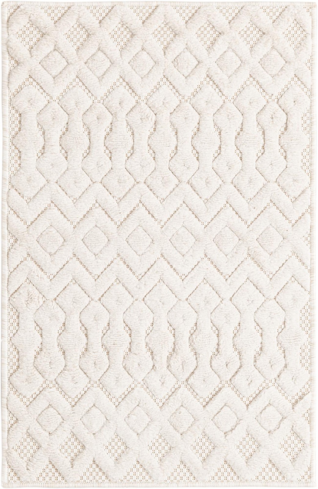 2' x 3' Creed · Diamond Outdoor Rug, ivory