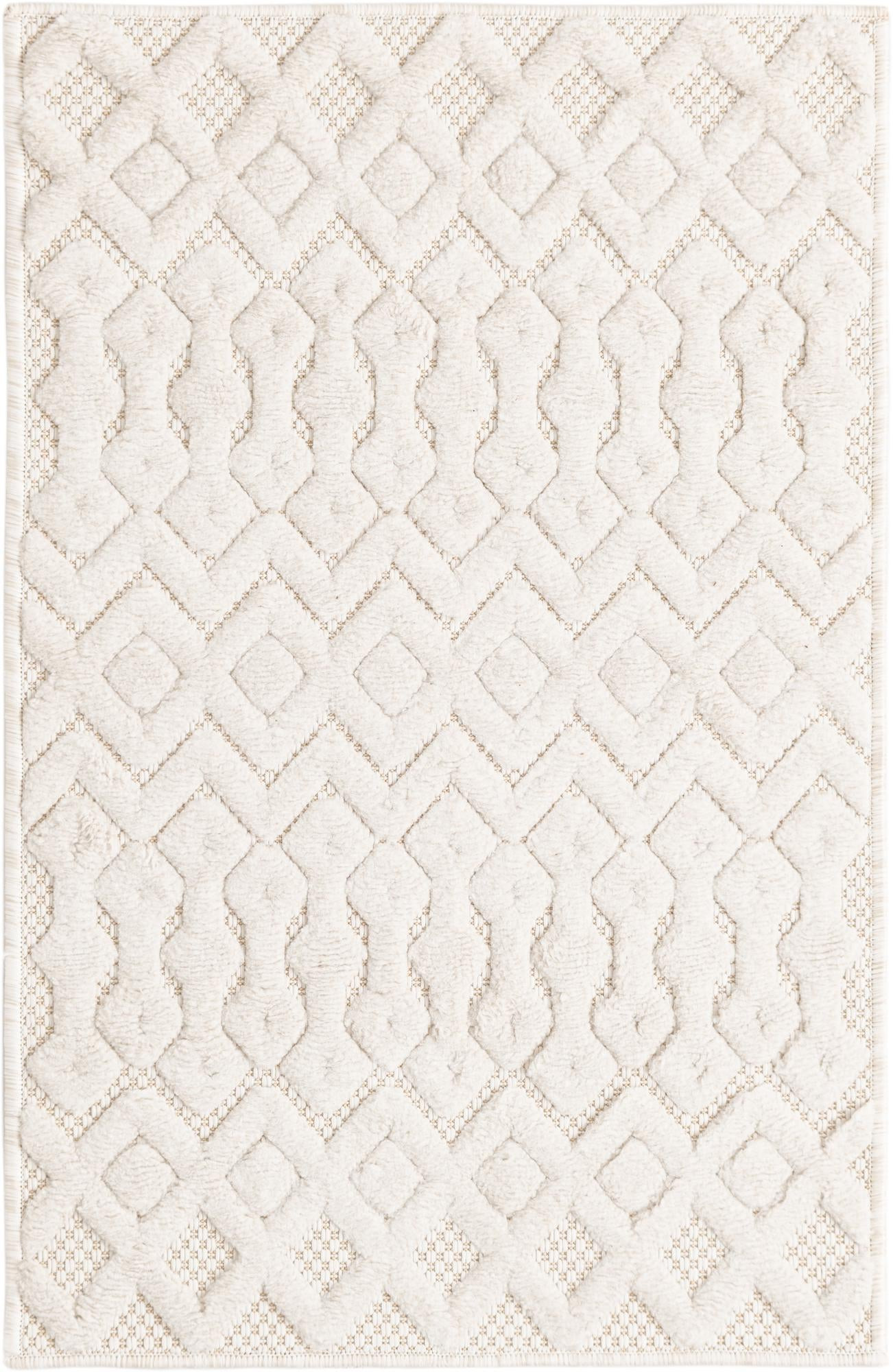 2' x 3' Creed · Diamond Outdoor Rug, ivory