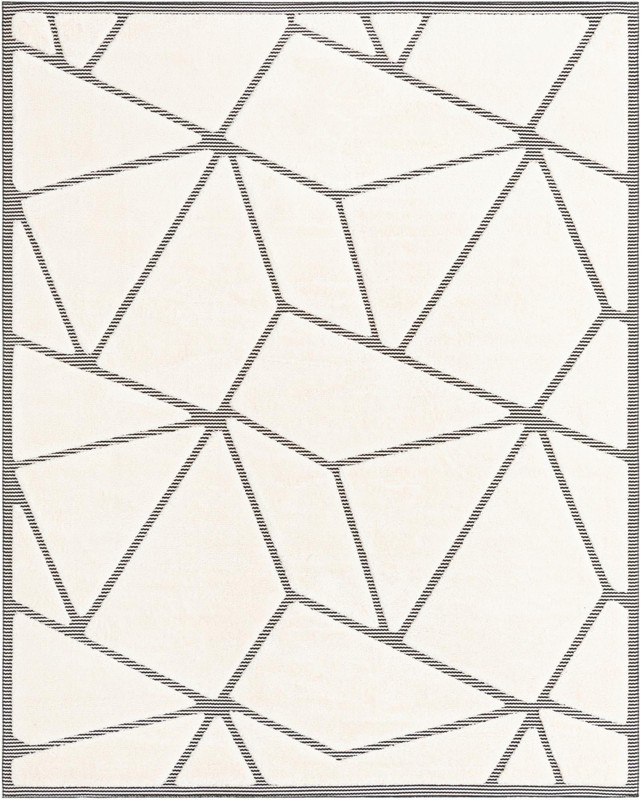 7' 10 x 10' Sutter · Geometric rug, ivory and black