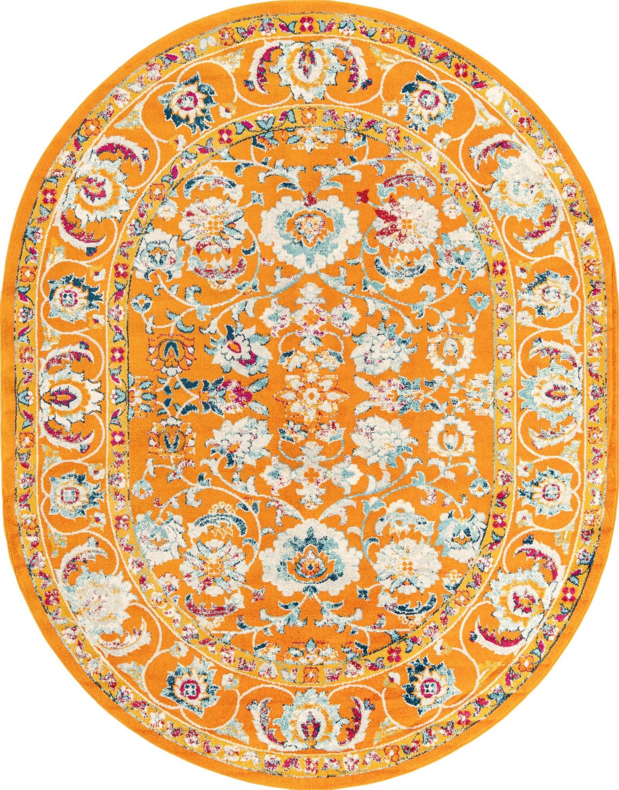 7' 10 x 10' Aspen · Border rug, orange