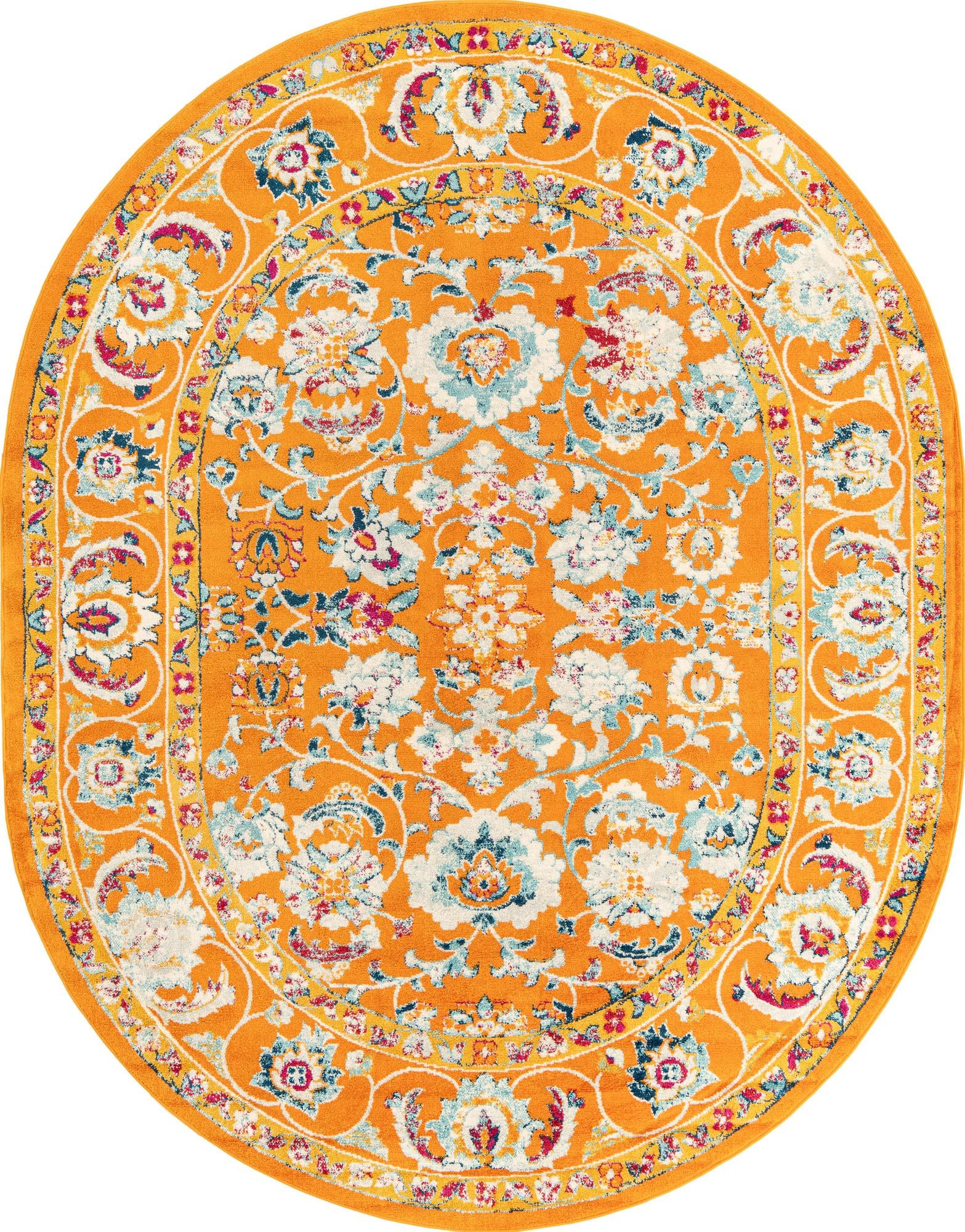 7' 10 x 10' Aspen · Border rug, orange