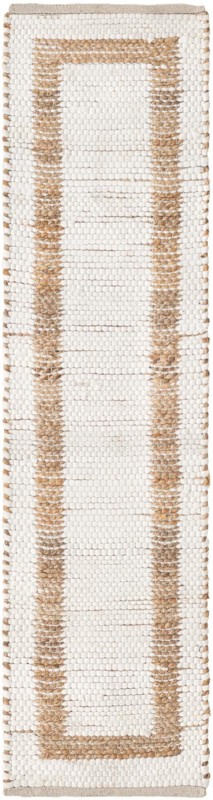 Stafford · Border Chindi Rug, white and natural