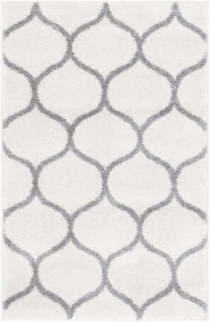 2' x 3' Ingram · Lattice rug, ivory and gray