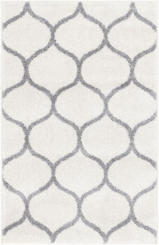 2' x 3' Ingram · Lattice rug, ivory and gray